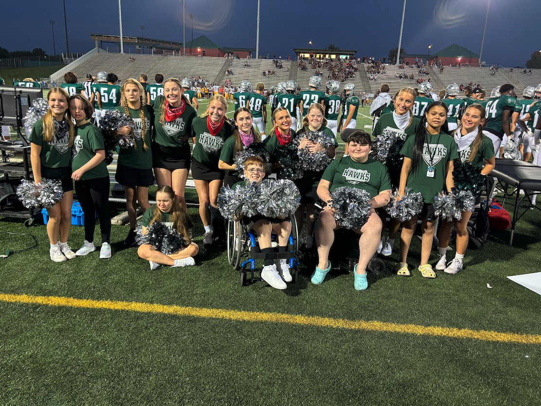 Unified Cheer team at a Southwest football game. 